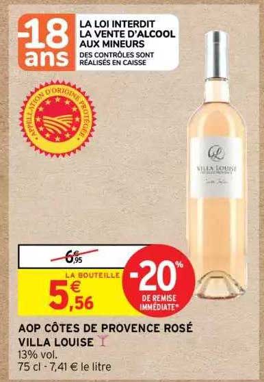 Aop Cõtes de provence rosé villa louise