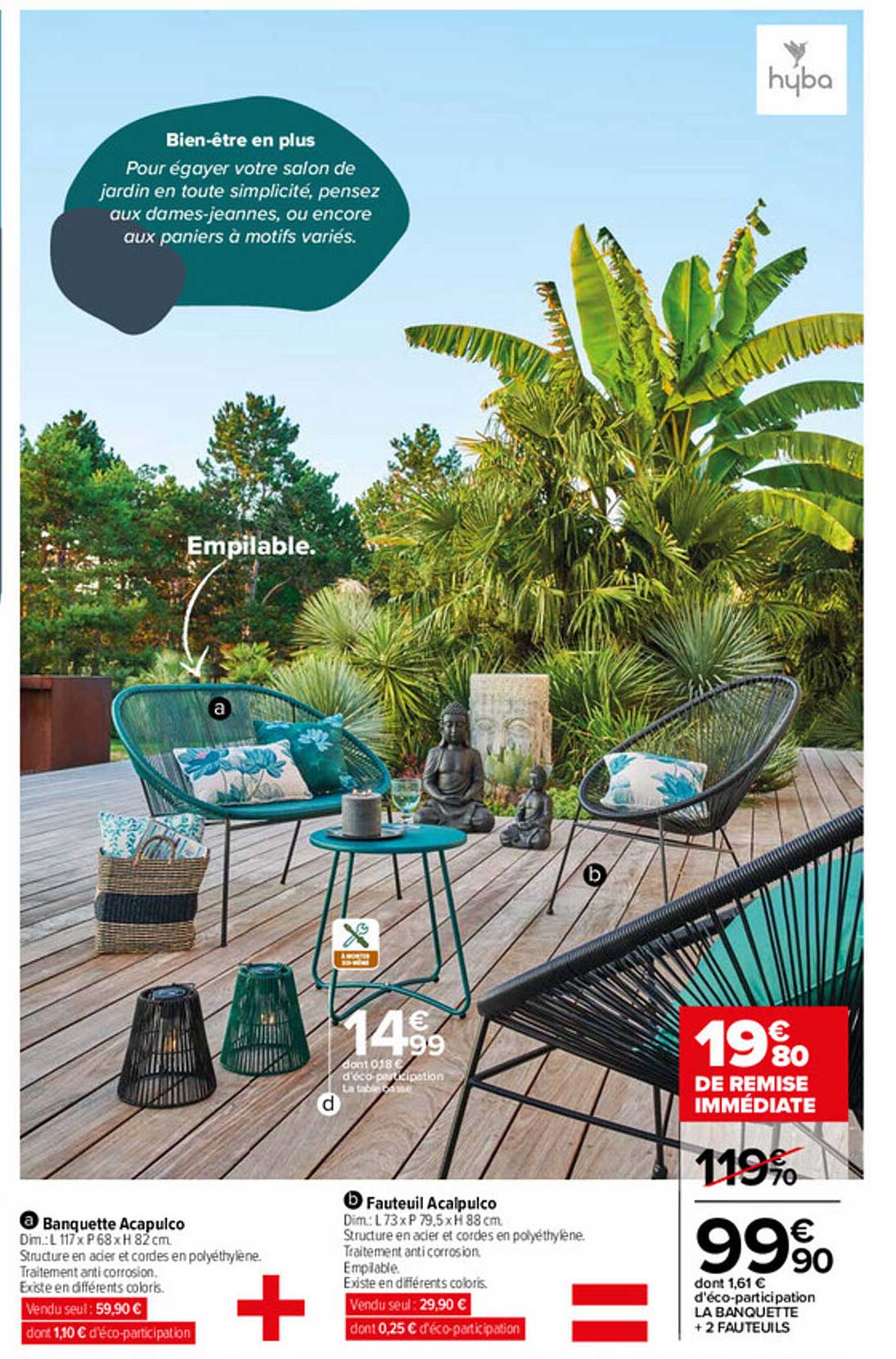 banquette acapulco, fauteuil acapulco