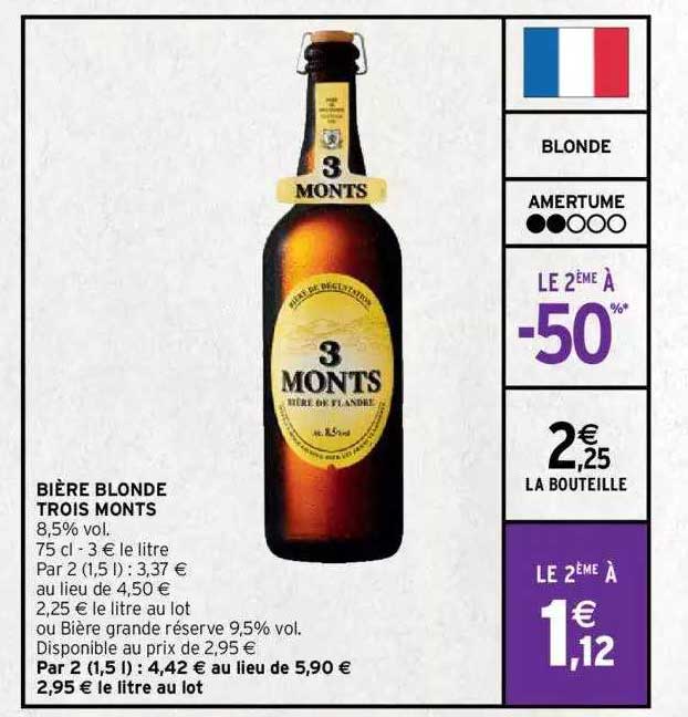 bière blonde trois monts