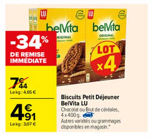 Biscuits Petit Déjeuner Belvita Lu