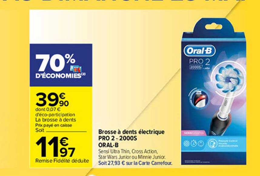 brosse à dents électrique pro 2 - 2000s oral-b