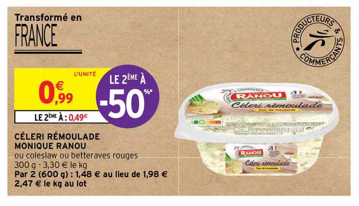 céleri rrémoulade monique ranou le 2ème à -50%