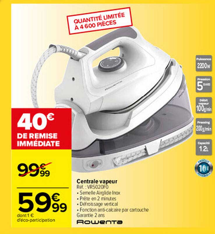 Centrale Vapeur Rowenta