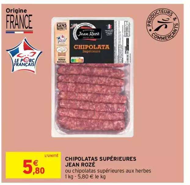 chipolatas supérieures jean rozé