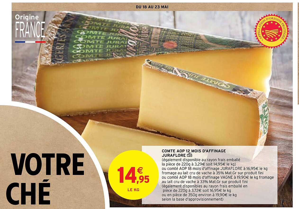 comte aop 12 mois d'affinage juraflore