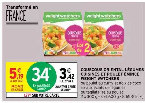 couscous oriental légumes cuisinés et poulet émincé weight watchers