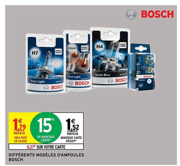 différents modèles d'ampoules bosch