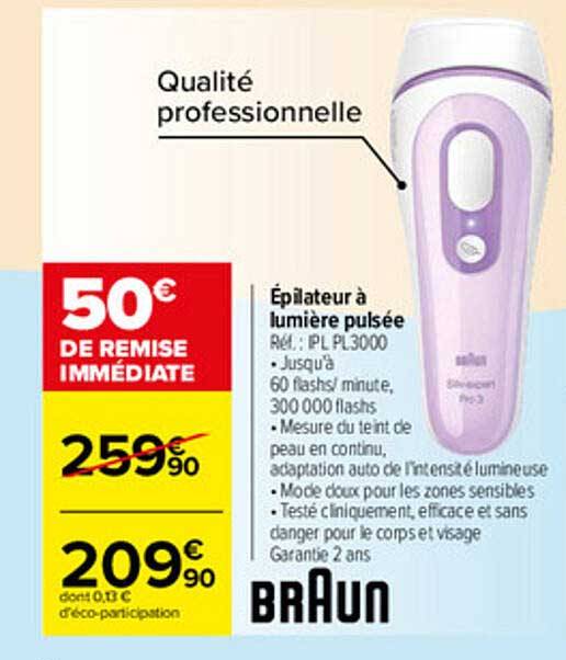 épilateur à lumière pulsée braun