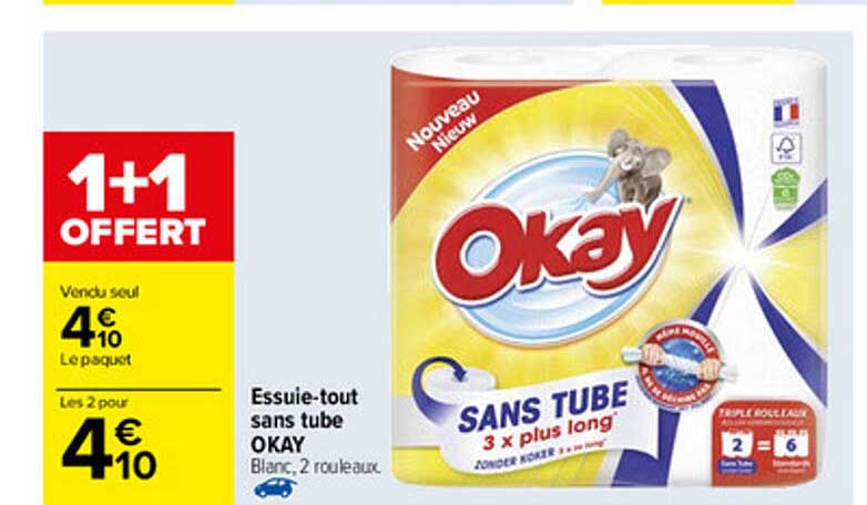 essuie-tout sans tube okay