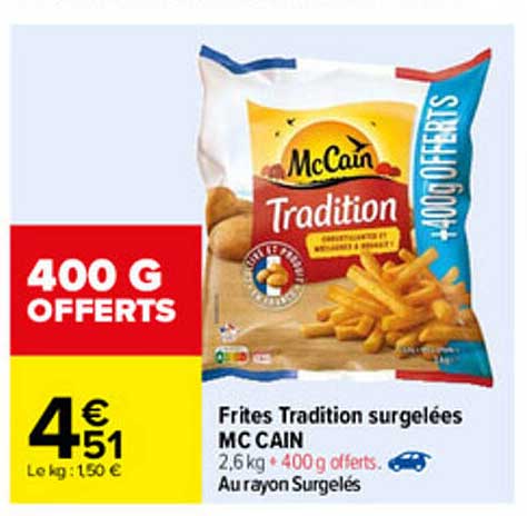 frites tradition surgelées mc cain
