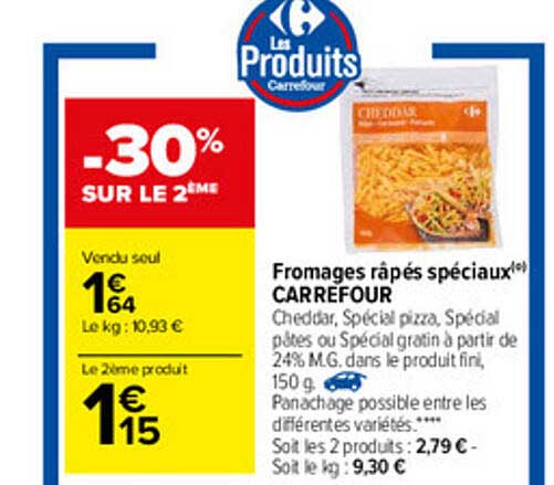 fromages râpés spéciaux carrefour