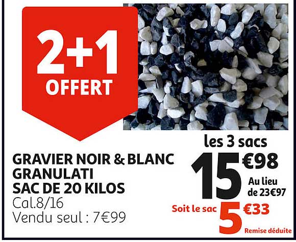 gravier noir & blanc granulati sac de 20 kilos