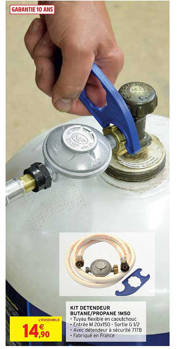 kit détendeur butane - propane 1m50