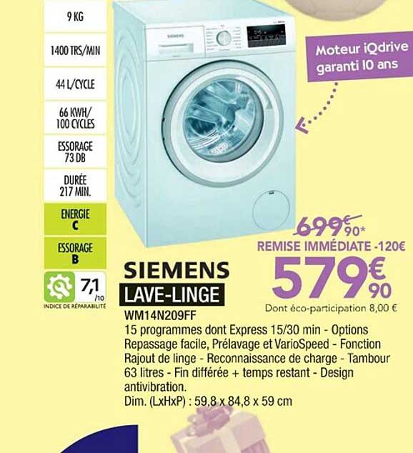 lave-linge siemens