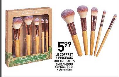 le coffret 5 pinceaux multi-usages en bambou