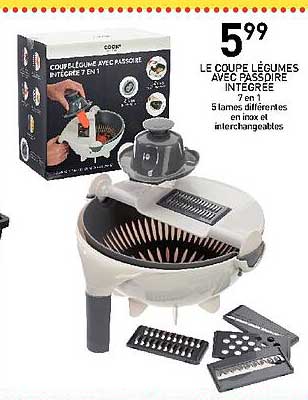 le coupe légumes avec passoire intégrée