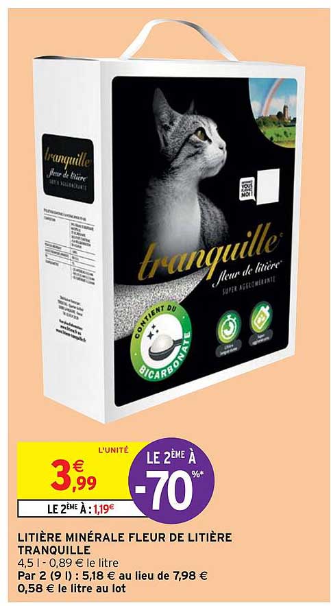 Litière Minérale Fleur De Litière Tranquille Le 2ème à -70%