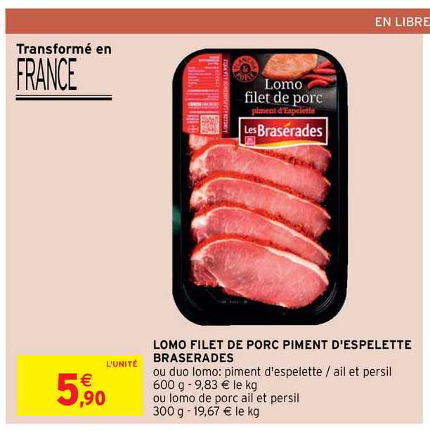 lomo filet de porc piment d'espelette braserades