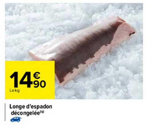 longe d'espadon décongelée
