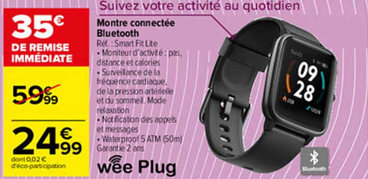 montre connectée bluetooth wee plug