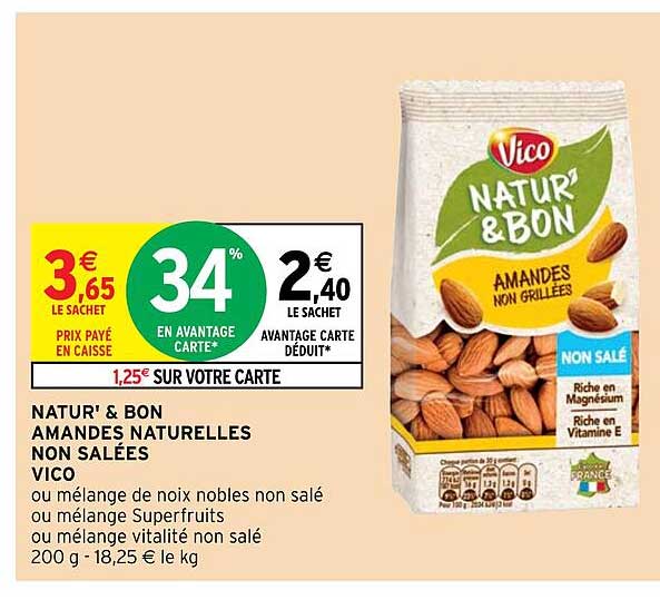 natur' & bon amandes naturelles non salées vico