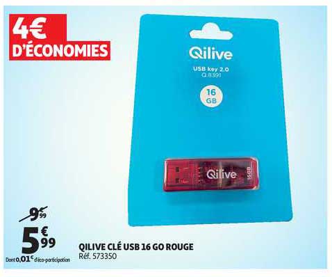 Qilive Clé USB 16 Go Rouge