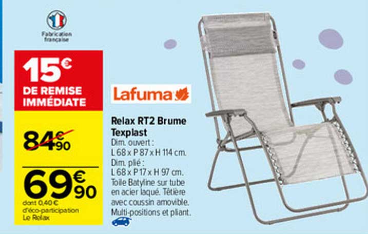 relax rt2 brume texplast lafuma