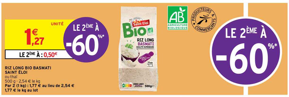 ril long bio basmati saint éloi le 2ème à -60%