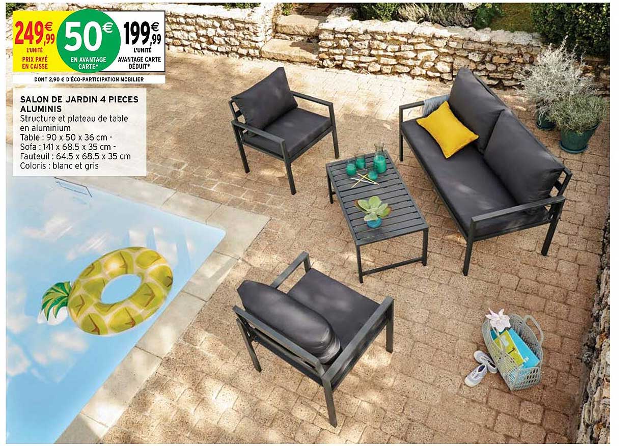salon de jardin 4 pièces aluminis