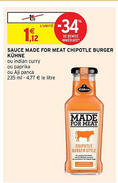 sauce made for meat chipotle burger kühne -34% de remise immédiate