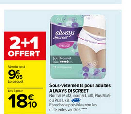 Sous-vêtements Pour Adultes Always Discreet