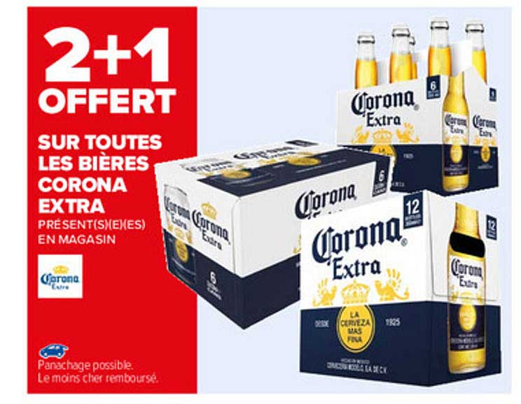 sur toutes les bières corona extra
