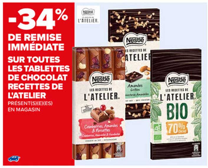 tablettes de chocolat recettes de l'atelier