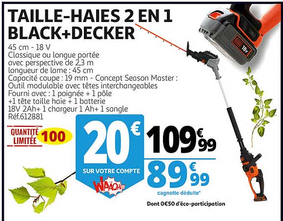 taille-haies 2 en 1 black+decker
