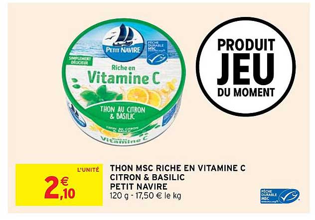 thon msc riche en vitamince c citron & basilic petit navire