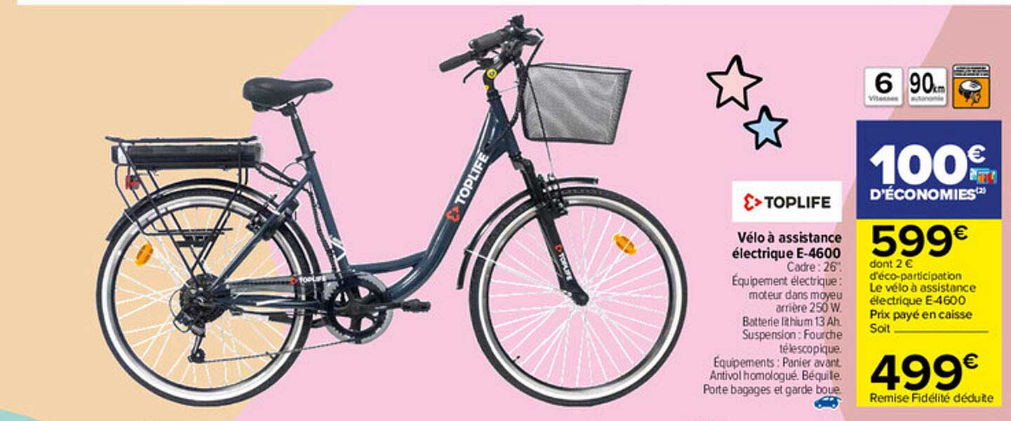 Vélo à Assistance électrique E-4600 Toplife