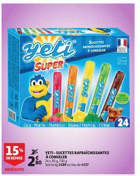 yeti-sucettes rafraîchissantes Ã congeler