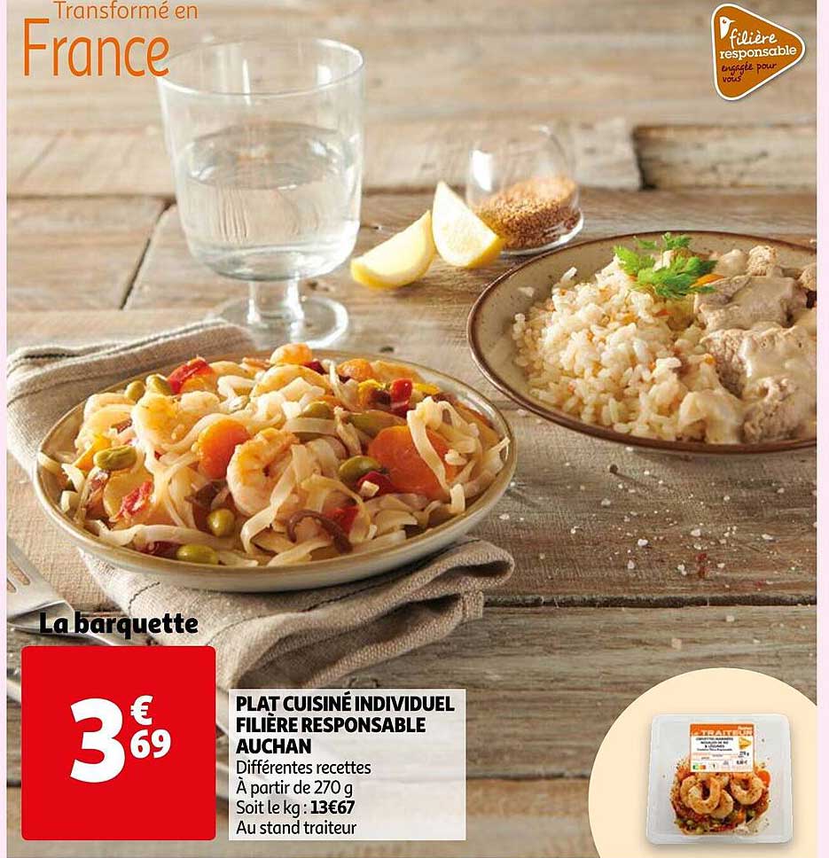 Plat Cuisiné Individuel Filière Responsable Auchan