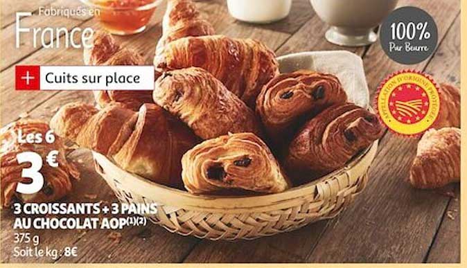 3 Croissants + 3 Pains Au Chocolat Aop