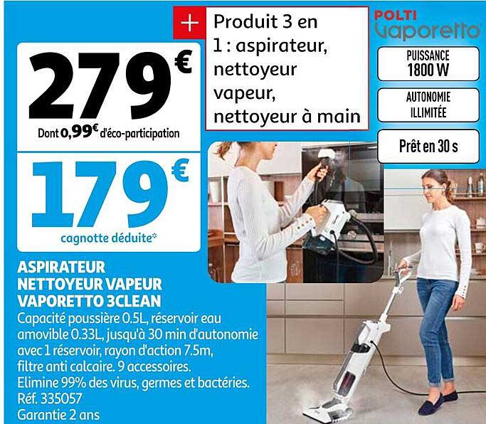 aspirateur nettoyeur vapeur vaporetto 3clean