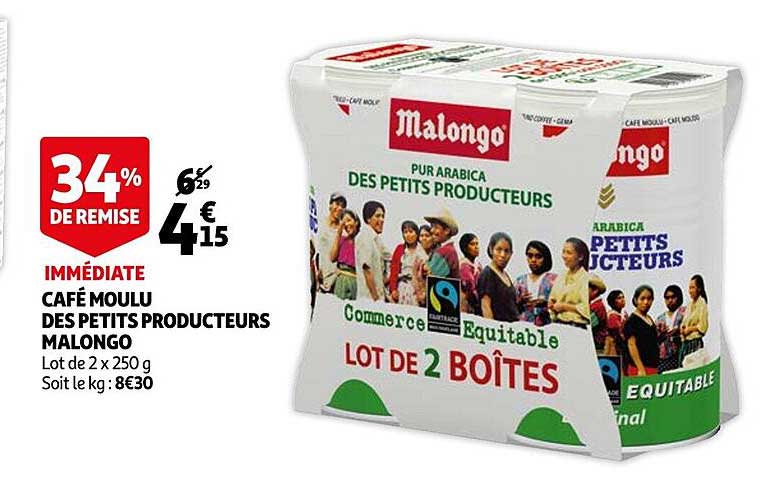 café moulu des petits producteurs malongo