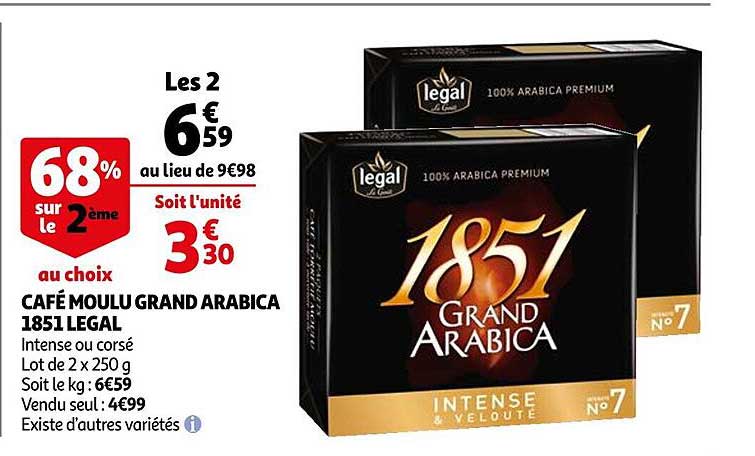 Café Moulu Grand Arabica 1851 Legal
