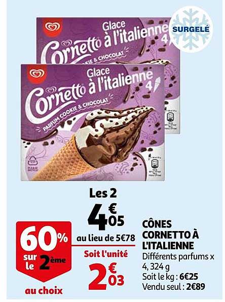 Cônes Cornetto à L'italienne