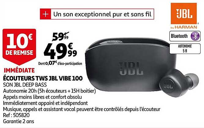 écouteurs tws jbl vibe 100