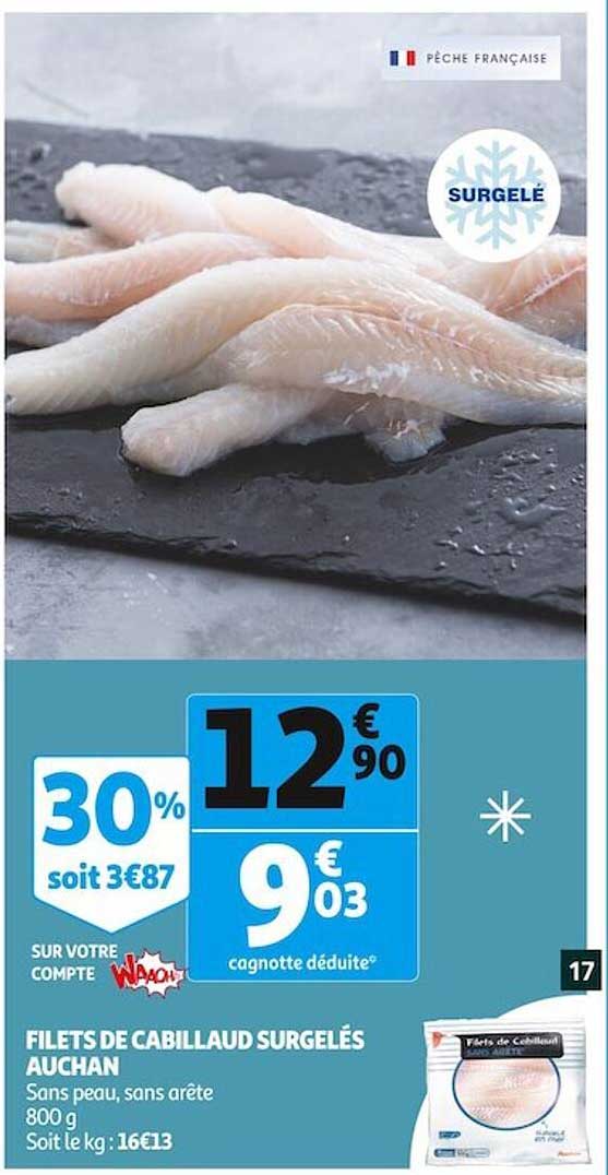 Filets De Cabillaud Surgelés Auchan