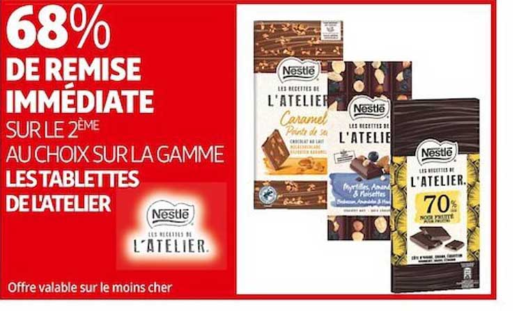 la gamme les tablettes de l'atelier nestlé