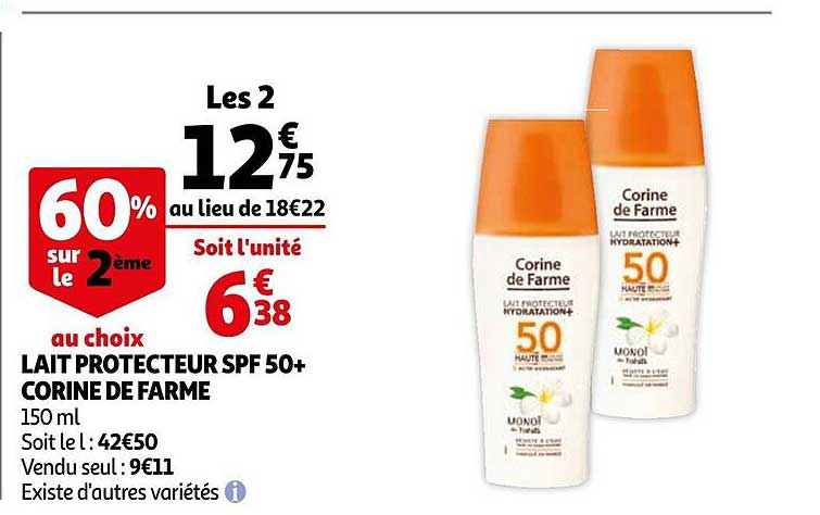 lait protecteur spf 50+ corine de farme