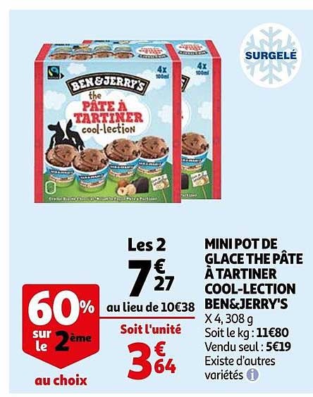 mini pot de glace the pâte à tartiner cool-lection ben&jerry's