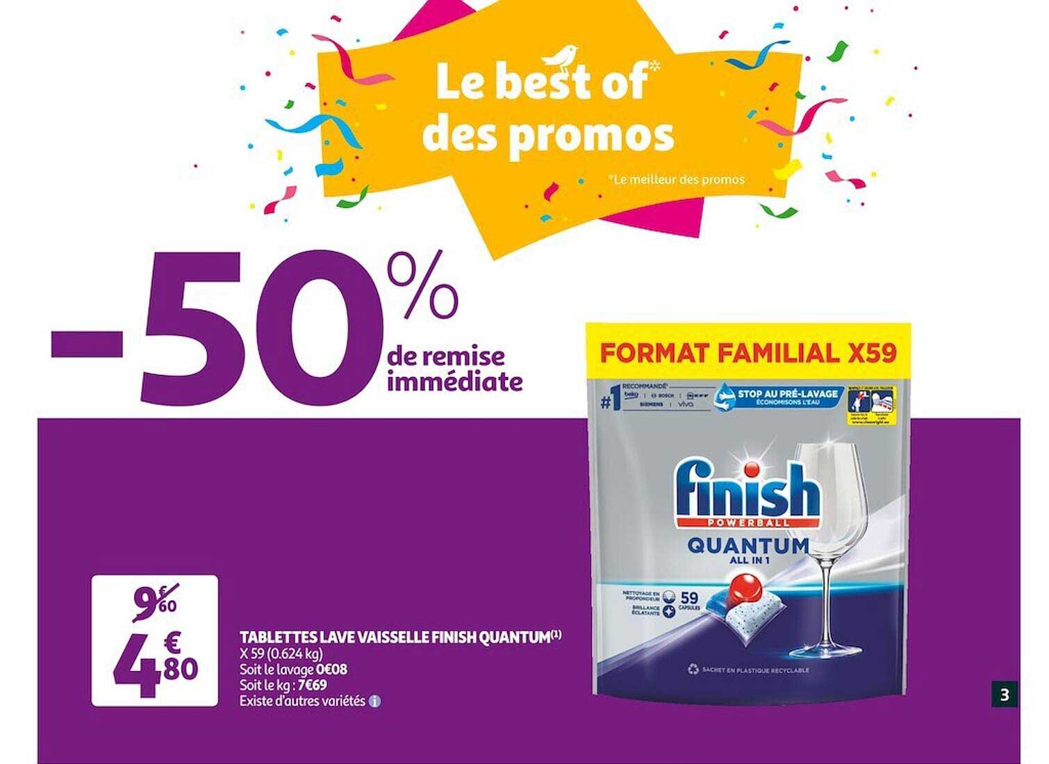 tablettes lave vaisselle finish quantum