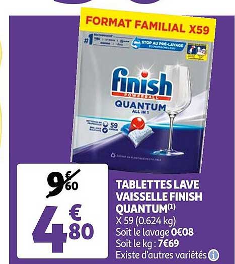 tablettes lave vaisselle finish quantum